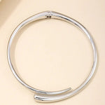 Fashionable Simple Metal Geometric Ring Glossy Collar