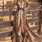 Esther | Vintage Snake Print Maxi Dress