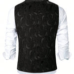 KZZ Men's Solid-Color Double-Breasted Suit Vest