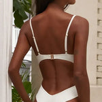 Sexy One-Piece Swimsuit with Metal Buckle Design