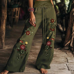 Women's floral print casual trousers