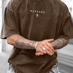 KZZ Breathable casual street style short-sleeved T-shirt