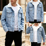 KZZ Men's Fleece Lined Denim Jacket Warm Winter Trucker Jacket