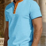 KZZ Men's Breathable Solid-Color Casual T-Shirt