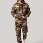 KZZ Men's two-piece camouflage tracksuit