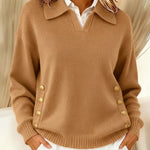 Vynette | V Neck Sweater with Collar