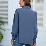 Nadorine V Neck Button Down Shirts Long Sleeve Collared Blouses Tops