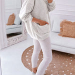 Pocketed Long Sleeves Drawstring Hoodied Sweatshirt