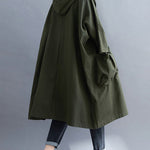 Loose Hooded Trench Long Coat