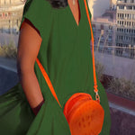 Loose Short Sleeves Pleated Pockets Solid Color Split-Joint V-Neck Maxi Dresses