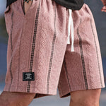 Caspien | Geometric Texture Knit Drawstring Shorts