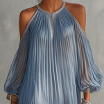 Inesia | Blue off-shoulder lace mini dress