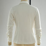 Western Retro Embroidered White Tencel Denim Shirt