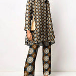 Nadorine 2 Piece Sets Casual Long Sleeve Button Down Shirt Wide Leg Pants Outfits