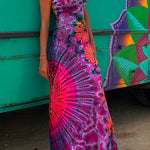 Criss Cross Backless Tie Dye Maxi Cami Dress