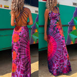 Margovil Strappy Backless Tie Dye Maxi Dress