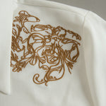 Western Retro Embroidered White Tencel Denim Shirt