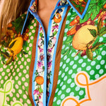 Fashion personality printed short-sleeved holiday leisure loose drawstring suit