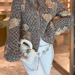 Heavyweight Sequin Jacquard Knit Zip-Up Jacket