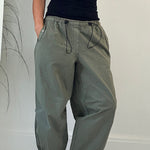 Street Style Drawstring Elastic Waist Pocketed Cargo Pants