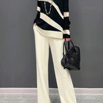 High Waisted Loose Solid Color Pants Trousers