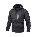 KZZMen's Heavyweight Full-Zip Hooded Jacket Windproof High-Quality Coat