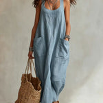 Casual Minimalist Pocketed Maxi Slip Dress