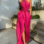 Nadorine Elegant Cross-Neck Sleeveless Slim-Fit Dress for Women Casual Summer Vacation 2026