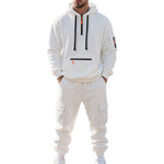 KZZ Men's Winter Fleece Lined Casual Set Long Sleeve Jacket & Pants
