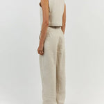 Nadorine Classic Linen Vest and Wide Leg Pants Set