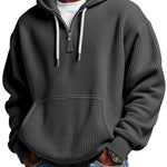 KZZ Men's waffle knit half-zip hoodie