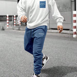KZZ Crew-neck long-sleeve pullover and elastic-waist trousers