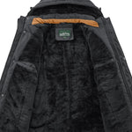 KZZ Men's winter fleece-lined hooded windbreaker