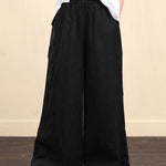 Nadorine Casual Loose Women Trouser Oversize Pockets Wide Leg Pants