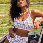 Fresh Split-Front Floral Print Bikini
