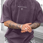 KZZ Breathable casual street style short-sleeved T-shirt
