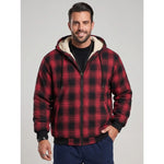 KZZ Men's Long-Sleeve Plaid Jacket