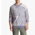 KZZ Men's All Over Print Contrast Binding Sweater