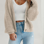 Women Open Front Button Down knit Fall Sweater Cardigan