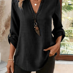 Camryn | Classic V-Neck Long Sleeve Shirt