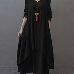 Loose Boho Cotton Maxi Kaftan Dress Layer Casual Long Tunic Dress