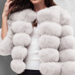 Faux Fox Fur Coat Short Jacket Winter Warm Outwear