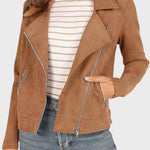 Timeless Suede Cropped Biker Jacket