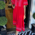 Women's V-Neck Boho Maxi Dress