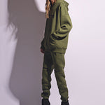 Stylish High-Waisted Solid Color Zipper Casual Sports Pants