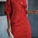 A-Line Loose Asymmetric Sequined Solid Color One-Shoulder Mini Dresses