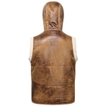 KZZ Men's Color-Block Printed Zip-Up Hooded Vest