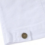 KZZ Men's White Denim Jacket
