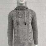KZZ Autumn Men's Knitted Hoodie Pullover