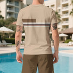KZZ Men's short-sleeved shorts suit